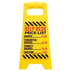 Advarselsskilt Help Desk Price List