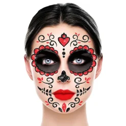 Ansiktstatovering Day of the Dead Glitter