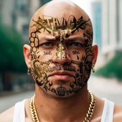 Ansiktstatovering Thug Life