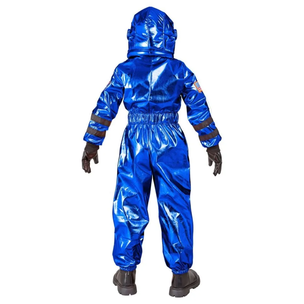 Astronaut Blå Metallic Barn Kostyme