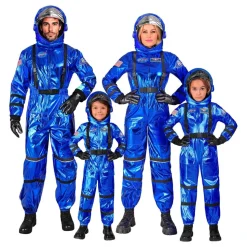 Astronaut Blå Metallic Barn Kostyme