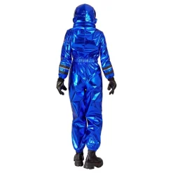 Astronaut Blå Metallic Dame Kostyme
