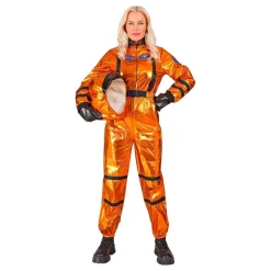 Astronaut Orange Metallic Dame Kostyme
