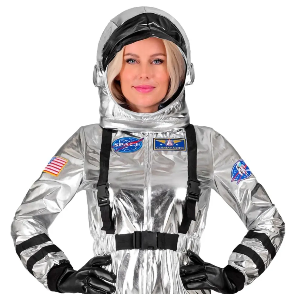 Astronaut Silver Metallic Dame Kostyme