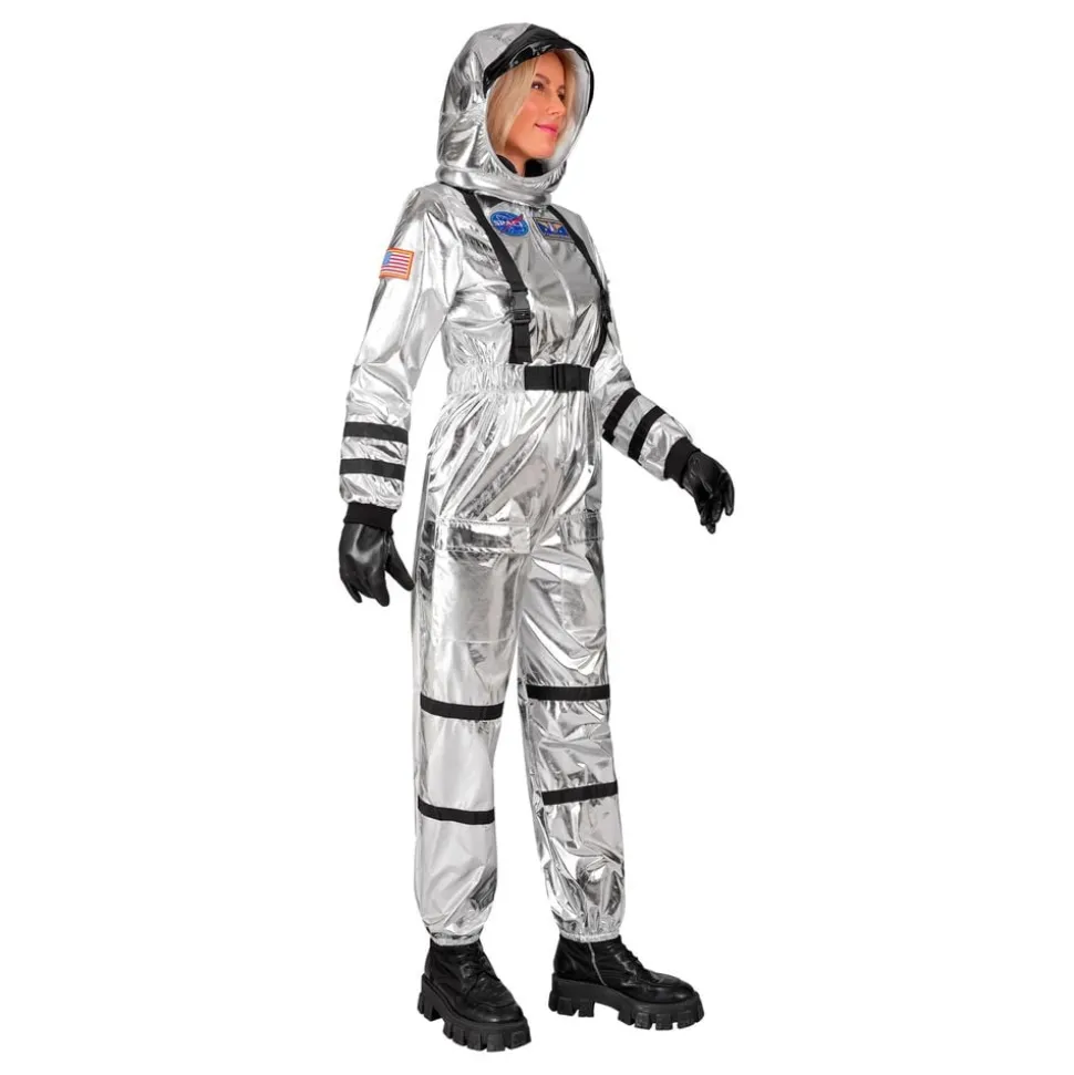 Astronaut Silver Metallic Dame Kostyme