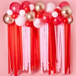 Ballongbue med Streamers Rød/Rosa