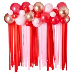 Ballongbue med Streamers Rød/Rosa