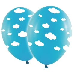 Ballonger Babyblå med Hvite Skyer