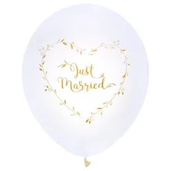 Ballonger Just Married Hvit/Gull