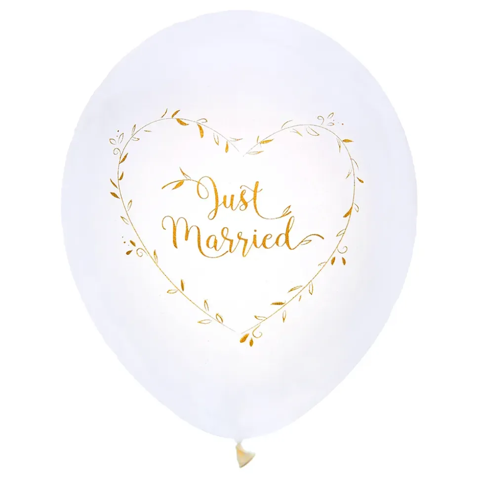 Ballonger Just Married Hvit/Gull
