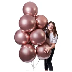 Ballonger Shiny Roségull Runde Store