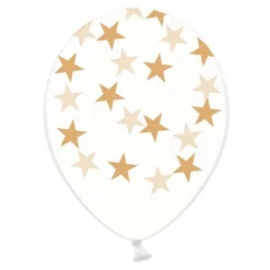 Ballonger Transparente med Gullstjerner