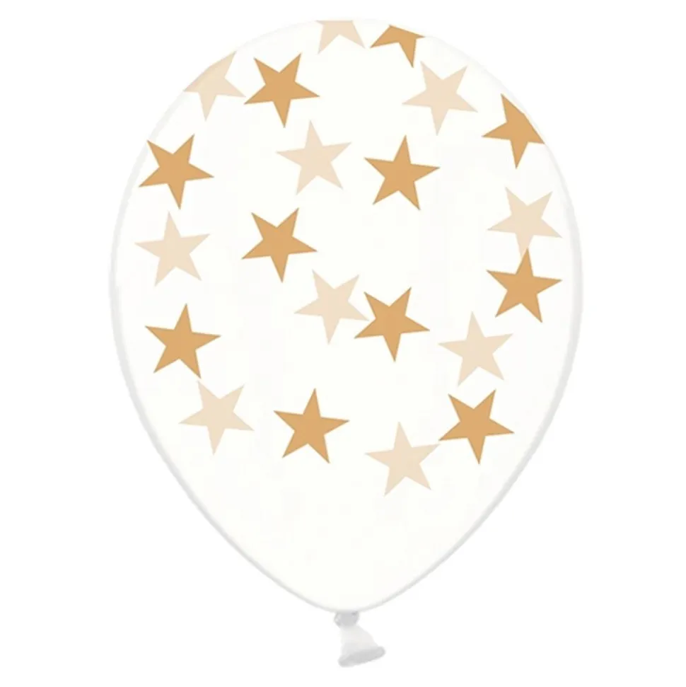 Ballonger Transparente med Gullstjerner