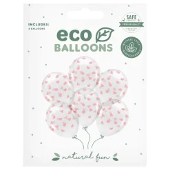 Ballonger Transparente med Lyserosa Hjerter