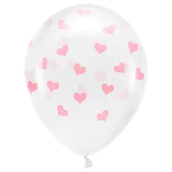 Ballonger Transparente med Lyserosa Hjerter