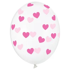 Ballonger Transparente med Rosa Hjerter