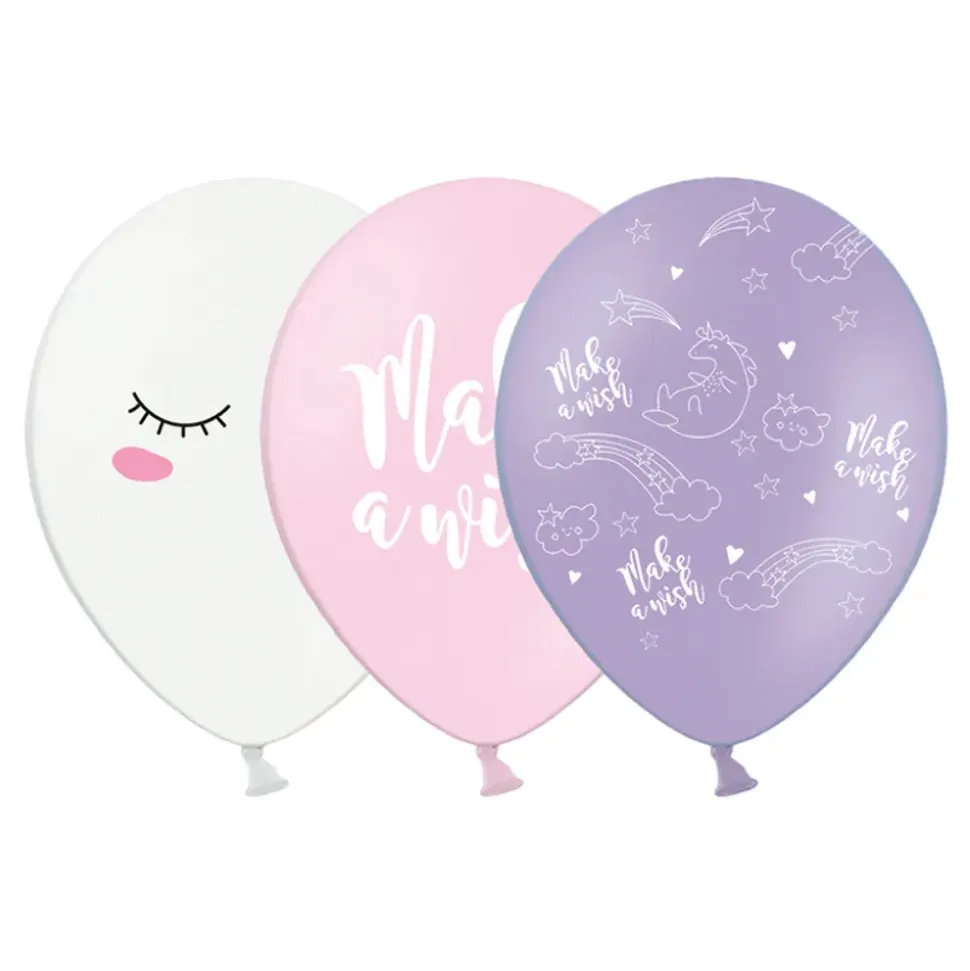 Ballonger Unicorn Hvit/Rosa/Lilla