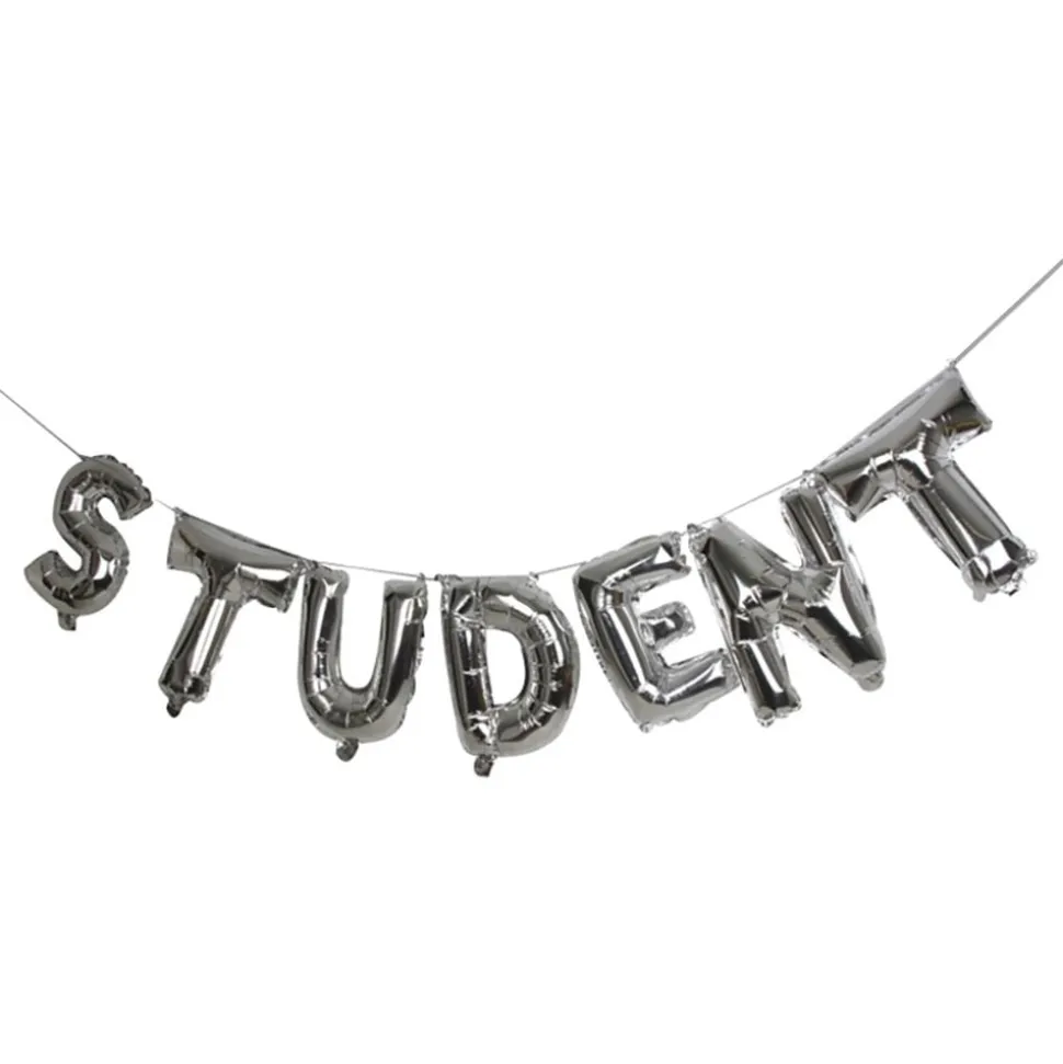 Ballonggirlander Student Sølv Metallic