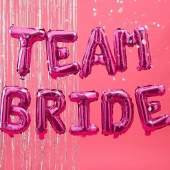Ballonggirlander Team Bride Hot Pink