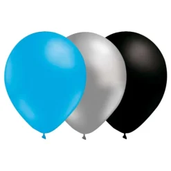 Ballongkombo Lyseblå-Sølv-Svart