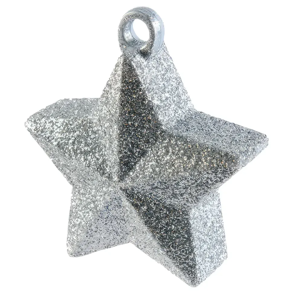 Ballongvekt Stjerne Sølv Glitter