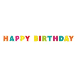 Banner Happy Birthday Flerfarget