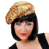 Beret Paljett Gull