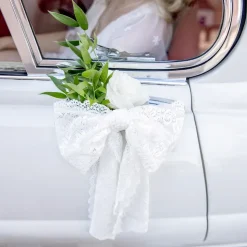 Blondebånd Blomster Offwhite på Rull