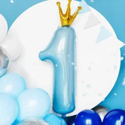Blå Tallballong 1 med Krone