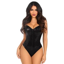 Body svart med paljetter Deluxe