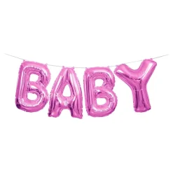 Bokstavballonger Baby Rosa