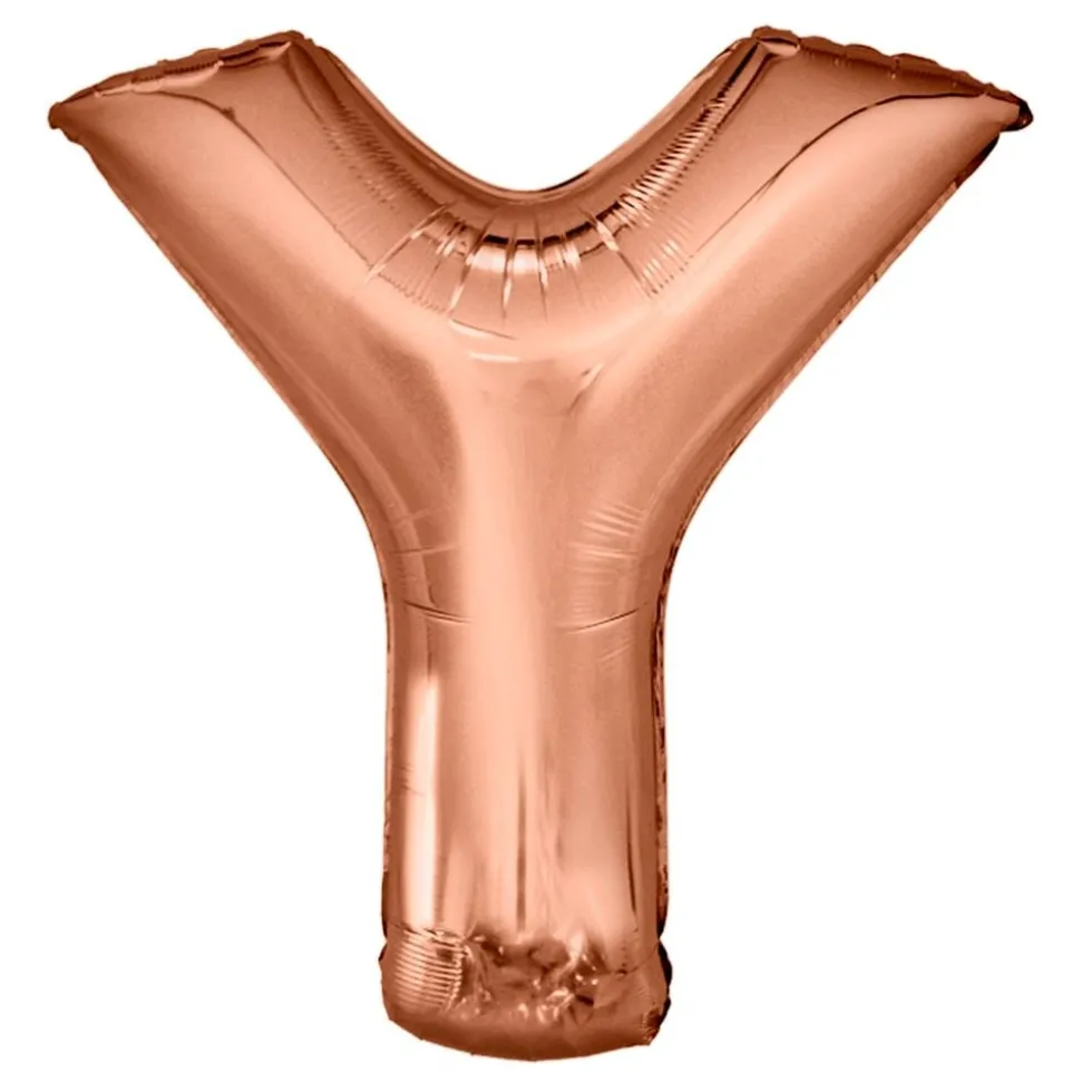 Bokstavballong Roségull Metallic
