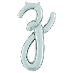 Bokstavballong Script Silver