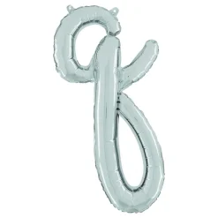 Bokstavballong Script Silver