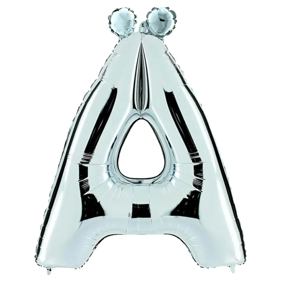 Bokstavballong Sølv Metallic