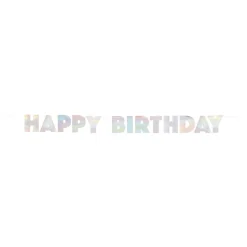 Bokstavgirlander Happy Birthday Fargeskimrende