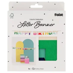 Bokstavsgirlander Happy Birthday i tre