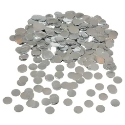 Bordkonfetti Rund Sølv Metallic