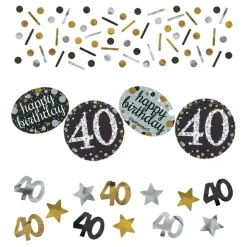 Bordkonfetti 40 Sølv/Gull Glitter