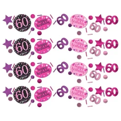 Bordkonfetti 60 Svart/Rosa Glitter