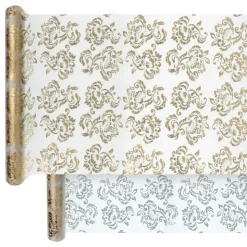 Bordløper Organza-stoff Hvit/Gull/Sølv