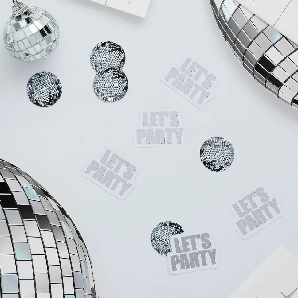 Bordskonfetti Let's Party Silver Disco