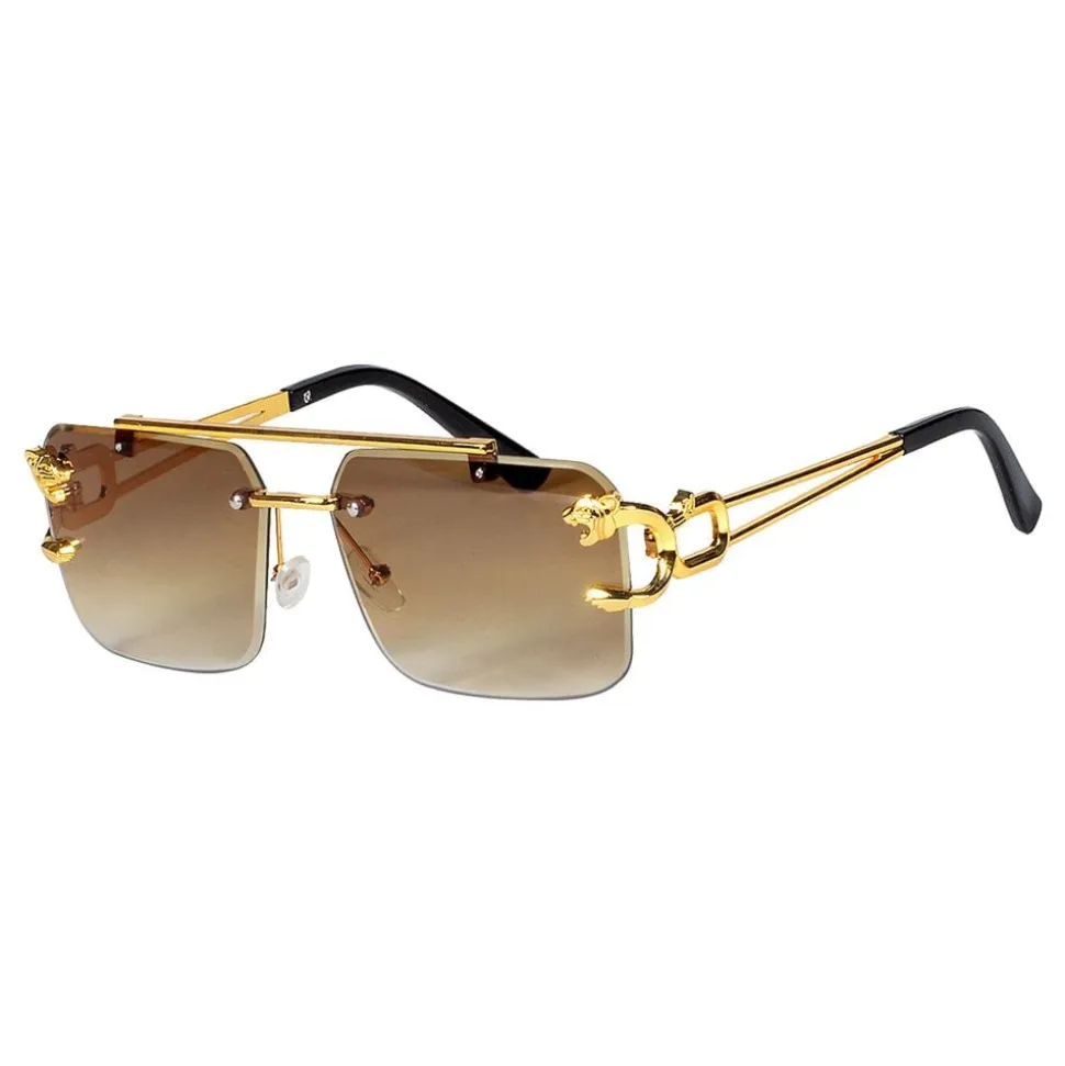 Briller Gull Leopard