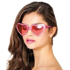 Briller Rosa Hjerter med Strass