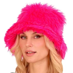 Bucket Hat Fluffy Neonrosa