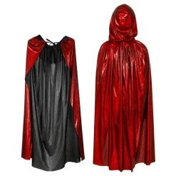 Cape med Hette Rød Shimmer