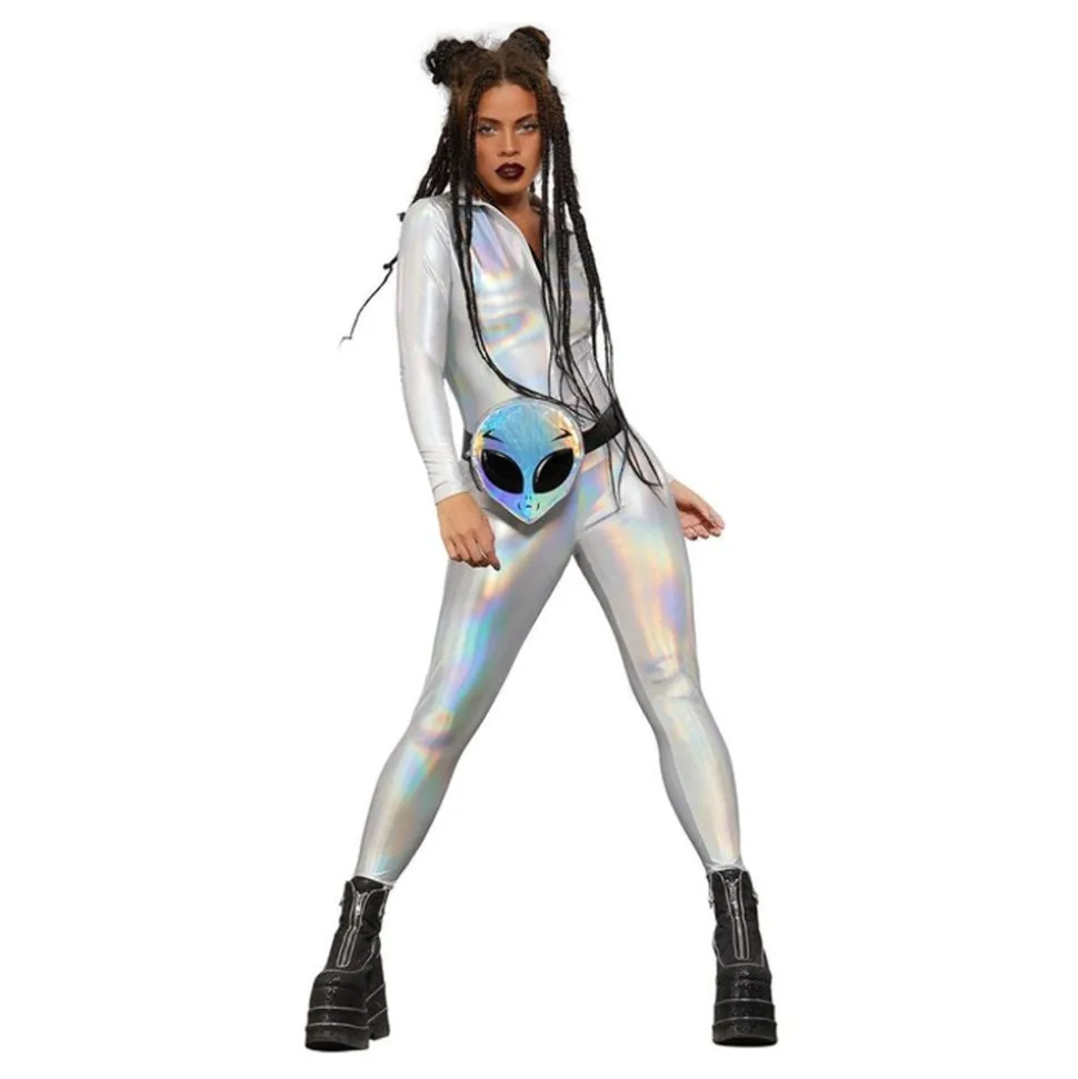 Catsuit Silver Holographic Kostyme