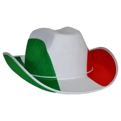 Cowboyhatt Grønn/Hvit/Rød