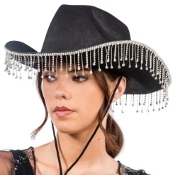 Cowboyhatt med Strass Svart