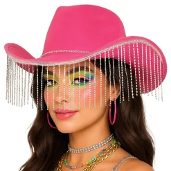 Cowboyhatt Rosa med Strass